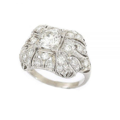 Antique Art Deco Platinum and Diamond 1.95ct Engagement Ring Circa 1920s