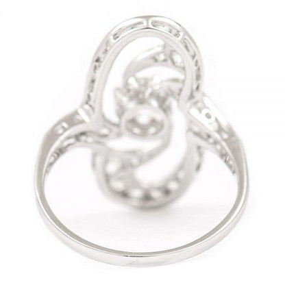 Antique Art Nouveau Platinum Diamond Engagement Ring circa 1925