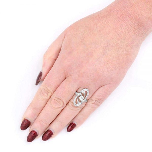 Antique Art Nouveau Platinum Diamond Engagement Ring circa 1925