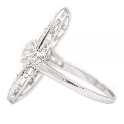 Antique Art Nouveau Platinum Diamond Engagement Ring circa 1925
