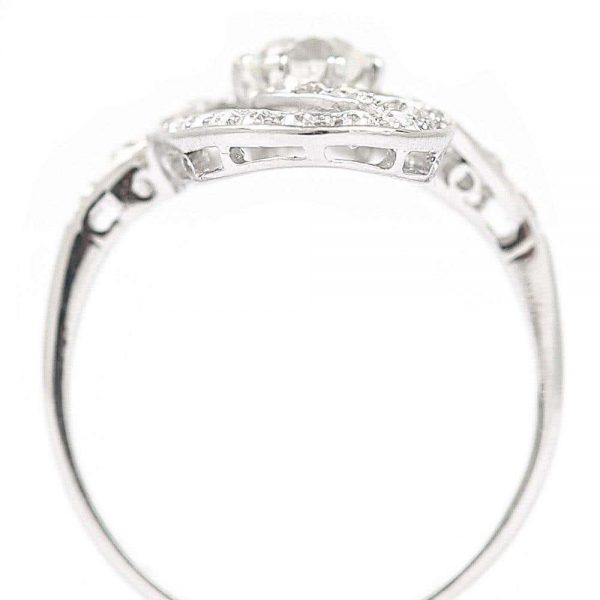 Antique Art Nouveau Platinum Diamond Engagement Ring circa 1925