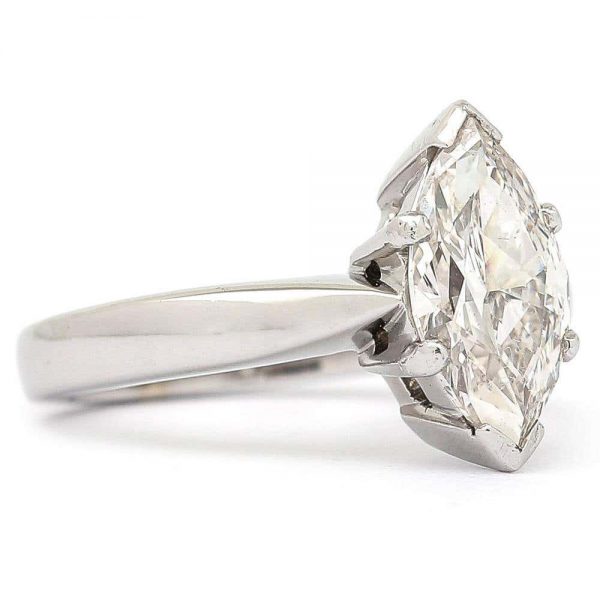 2.01ct Marquise Diamond 18ct White Gold Platinum Engagement Ring