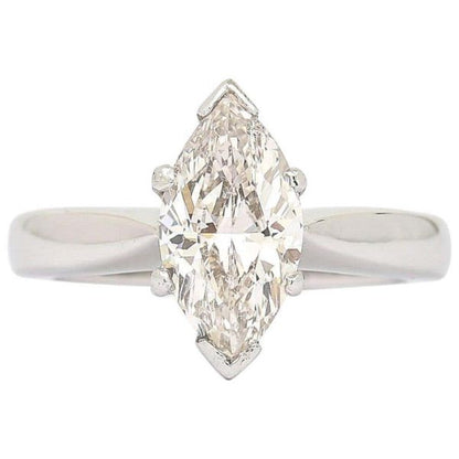 2.01ct Marquise Diamond 18ct White Gold Platinum Engagement Ring