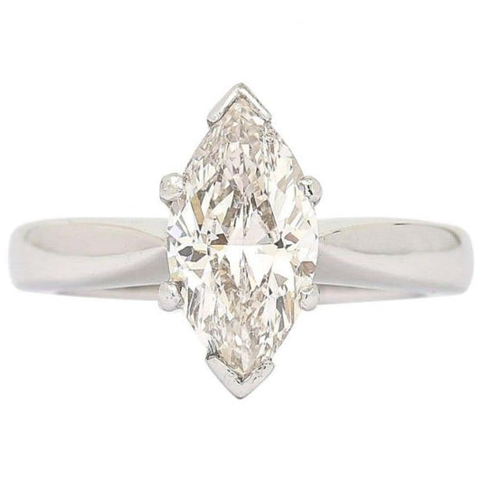 2.01ct Marquise Diamond 18ct White Gold Platinum Engagement Ring