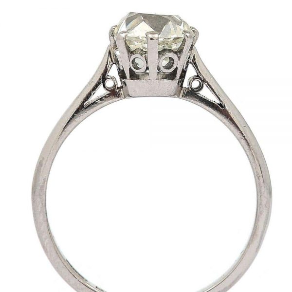 Vintage Platinum 1.70ct Solitaire Old European Diamond Engagement Ring, circa 1930