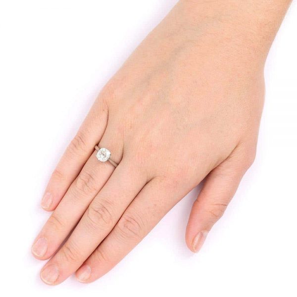 Vintage Platinum 1.70ct Solitaire Old European Diamond Engagement Ring, circa 1930