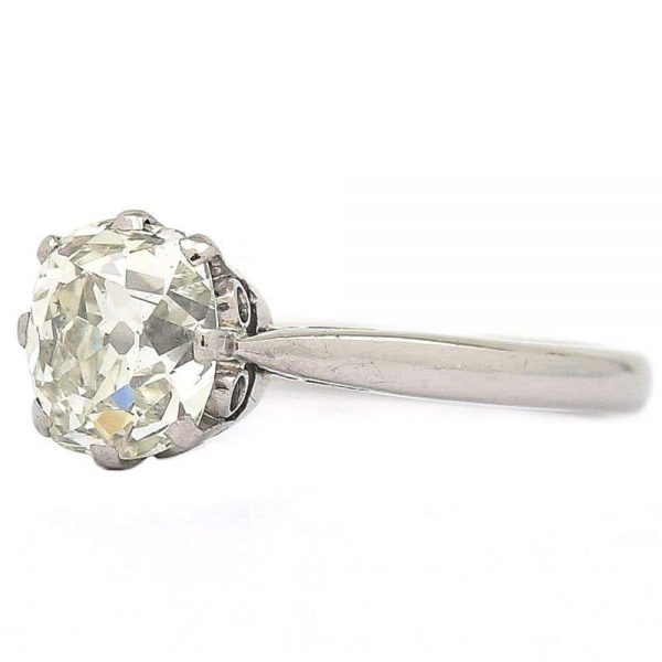 Vintage Platinum 1.70ct Solitaire Old European Diamond Engagement Ring, circa 1930