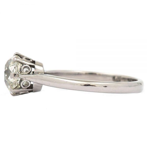 Vintage Platinum 1.70ct Solitaire Old European Diamond Engagement Ring, circa 1930