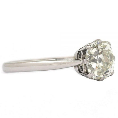 Vintage Platinum 1.70ct Solitaire Old European Diamond Engagement Ring, circa 1930