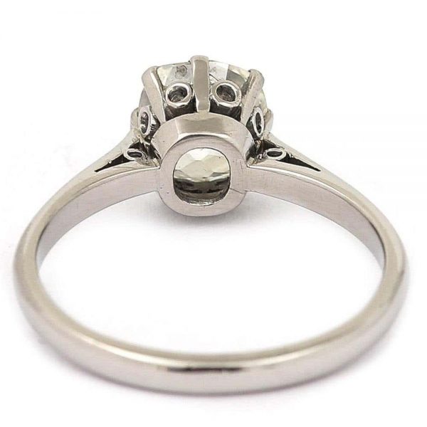 Vintage Platinum 1.70ct Solitaire Old European Diamond Engagement Ring, circa 1930
