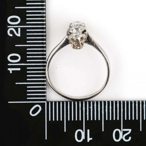 Antique Art Deco Platinum Diamond Three Stone Ring
