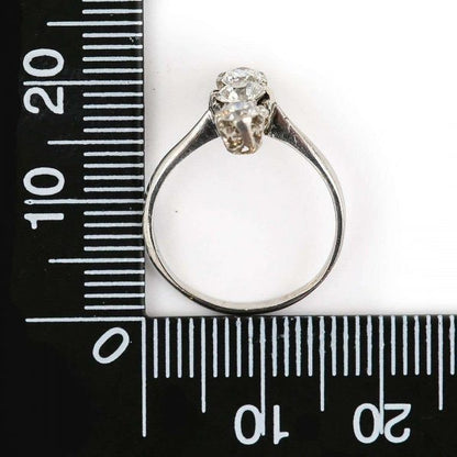 Antique Art Deco Platinum Diamond Three Stone Ring