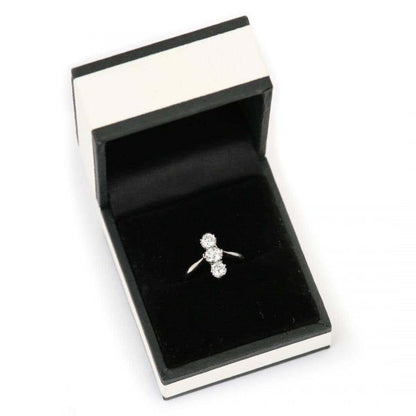 Antique Art Deco Platinum Diamond Three Stone Ring