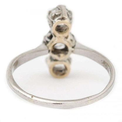 Antique Art Deco Platinum Diamond Three Stone Ring