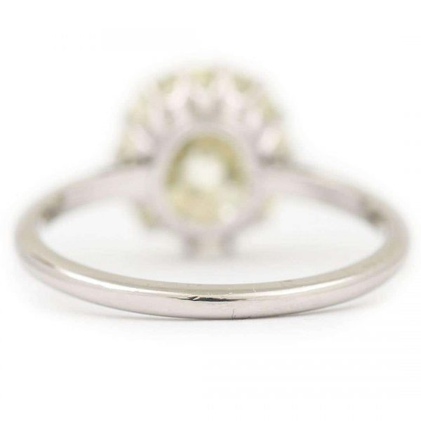 Antique Early 20th Century Platinum GIA 4.44ct Old Brilliant Cut Diamond Solitaire Ring