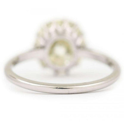 Antique Early 20th Century Platinum GIA 4.44ct Old Brilliant Cut Diamond Solitaire Ring