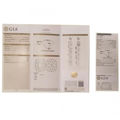 Antique Early 20th Century Platinum GIA 4.44ct Old Brilliant Cut Diamond Solitaire Ring