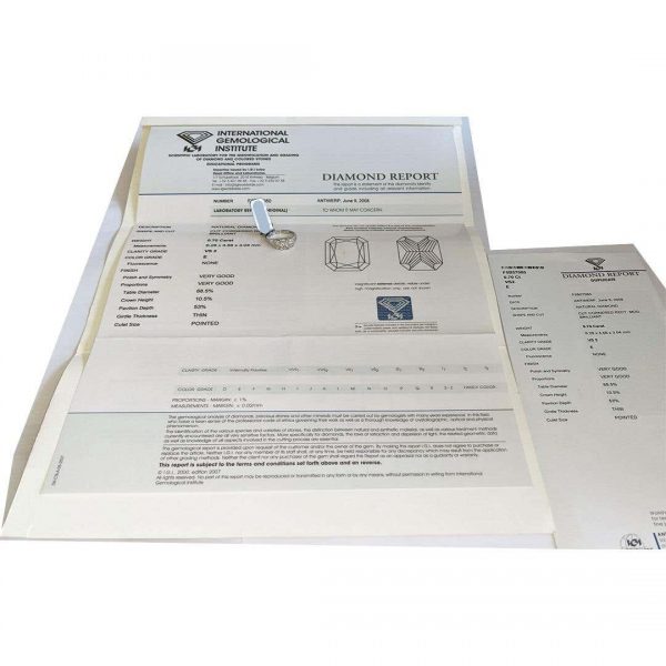 Platinum 1.50ct IGI Certified E Colour Three Stone Diamond Ring