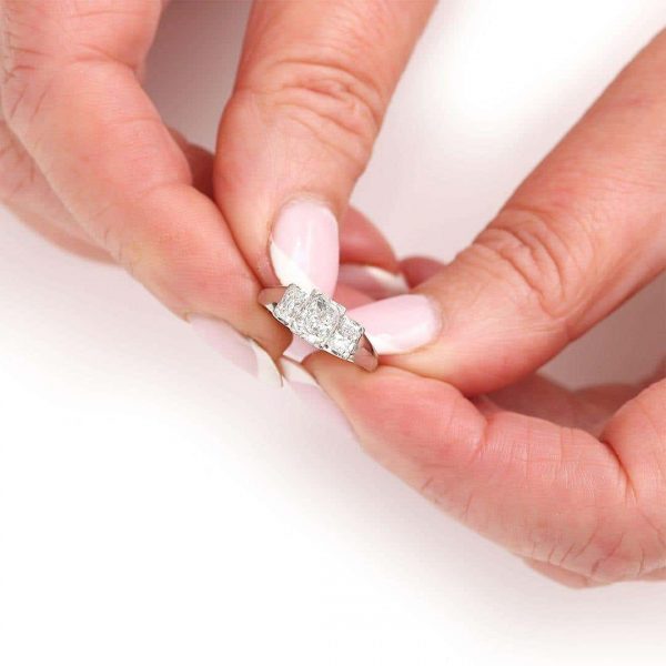 Platinum 1.50ct IGI Certified E Colour Three Stone Diamond Ring