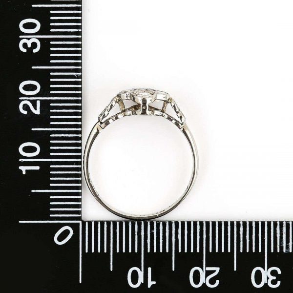 Antique Early 20th Century 18ct White Gold and Platinum Four Stone Ring