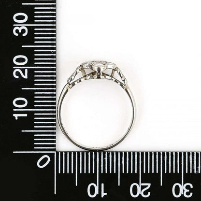 Antique Early 20th Century 18ct White Gold and Platinum Four Stone Ring