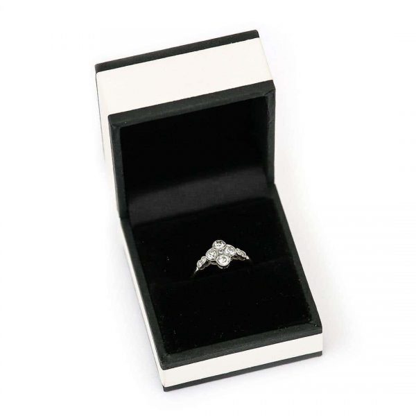 Antique Early 20th Century 18ct White Gold and Platinum Four Stone Ring