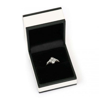 Antique Early 20th Century 18ct White Gold and Platinum Four Stone Ring