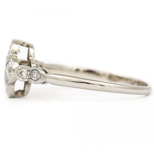 Antique Early 20th Century 18ct White Gold and Platinum Four Stone Ring