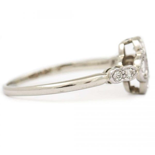 Antique Early 20th Century 18ct White Gold and Platinum Four Stone Ring