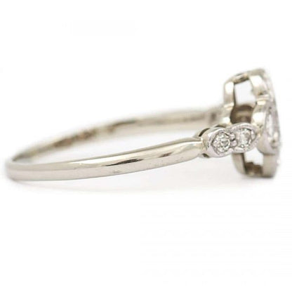 Antique Early 20th Century 18ct White Gold and Platinum Four Stone Ring