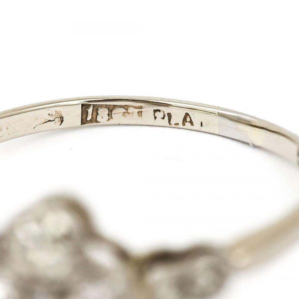 Antique Early 20th Century 18ct White Gold and Platinum Four Stone Ring