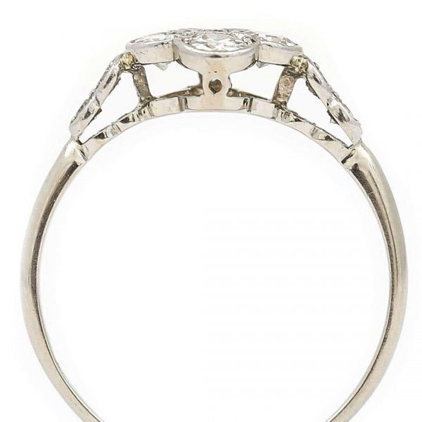 Antique Early 20th Century 18ct White Gold and Platinum Four Stone Ring