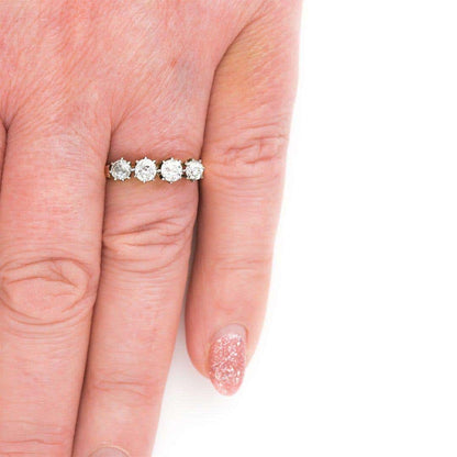 Vintage Mid-Century 18ct Gold and Platinum Four Stone Diamond Ring, Circa 1950