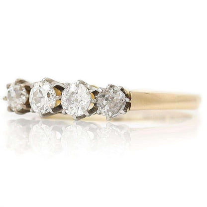 Vintage Mid-Century 18ct Gold and Platinum Four Stone Diamond Ring, Circa 1950