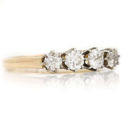 Vintage Mid-Century 18ct Gold and Platinum Four Stone Diamond Ring, Circa 1950