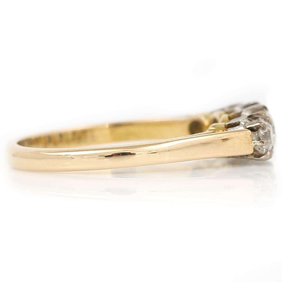 Vintage Mid-Century 18ct Gold and Platinum Four Stone Diamond Ring, Circa 1950