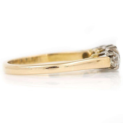 Vintage Mid-Century 18ct Gold and Platinum Four Stone Diamond Ring, Circa 1950