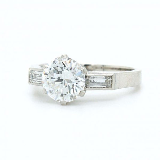 1.59ct Round Cut Diamond Solitaire Ring, D-VS2, GIA
