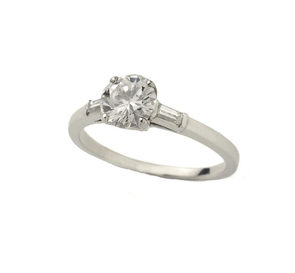 round diamond engagement ring 0.80cts platinum