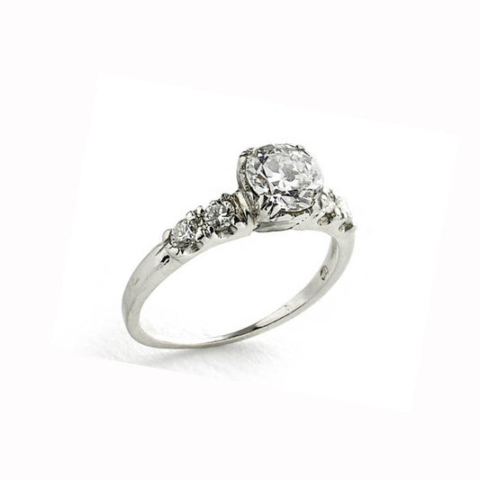 Old cut diamond ring, 0.75cts