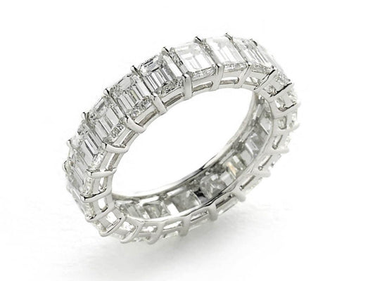 Emerald cut diamond full eternity ring, 5.41cts