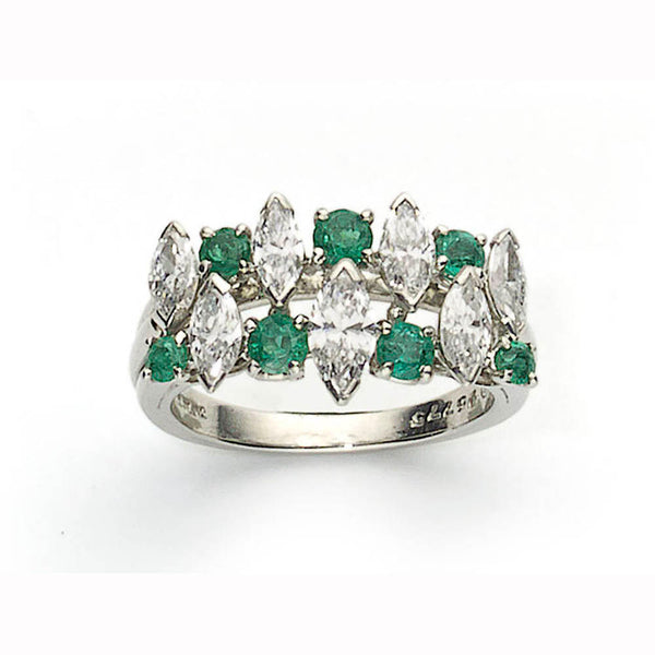 Vintage Oscar Heyman Emerald & Diamond Ring