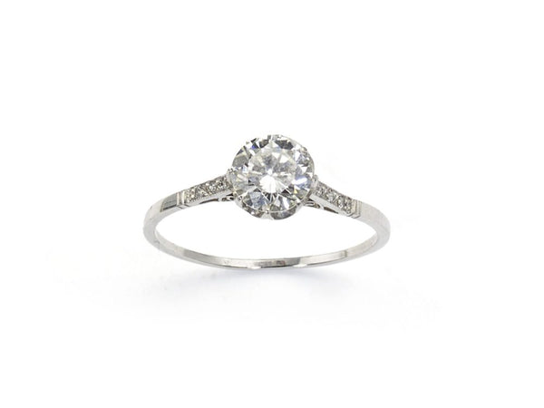 Old-Cut Diamond Platinum Engagement Ring