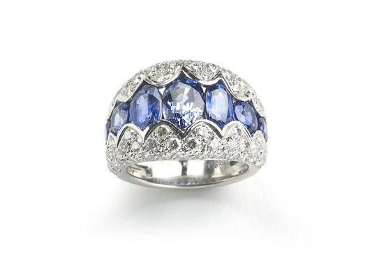Retro Sapphire and Diamond Ring