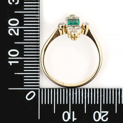 Antique Edwardian Columbian Emerald and Diamond Cluster Ring Circa 1910 with Certificate