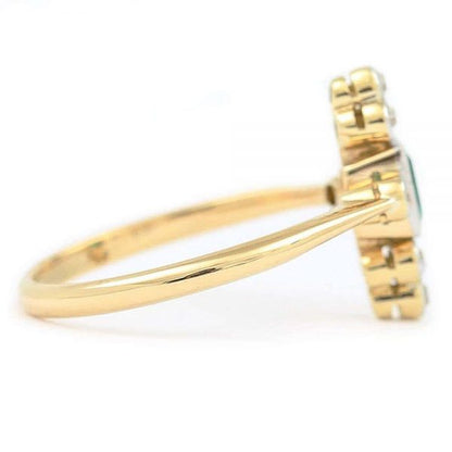 Antique Edwardian Columbian Emerald and Diamond Cluster Ring Circa 1910 with Certificate