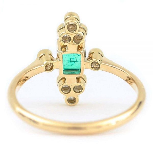 Antique Edwardian Columbian Emerald and Diamond Cluster Ring Circa 1910 with Certificate