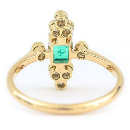 Antique Edwardian Columbian Emerald and Diamond Cluster Ring Circa 1910 with Certificate