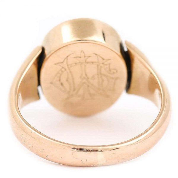 Antique Edwardian 18ct Yellow Gold Masonic Swivel Signet Ring Circa 1910