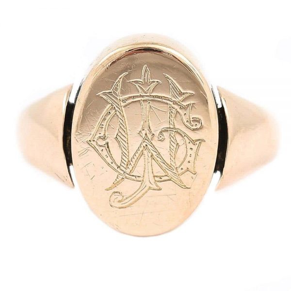 Antique Edwardian 18ct Yellow Gold Masonic Swivel Signet Ring Circa 1910